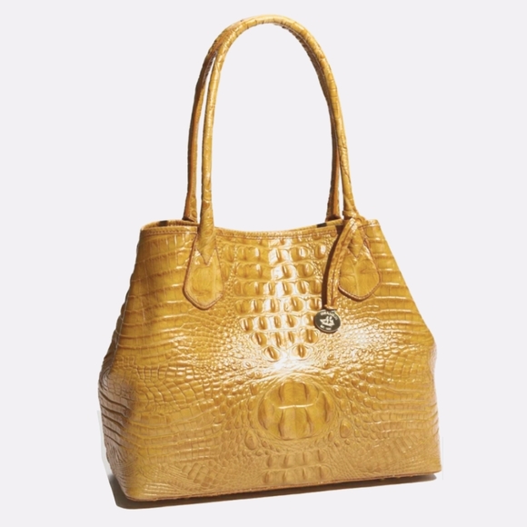 Brahmin Bags Brahmin Melbourne Anytime Tote Bag Sunflower Yellow Embossed Crocodile Poshmark